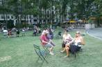 Encontro com a família do Scott no Bryant Park, em Nova Iorque, nos Estados Unidos